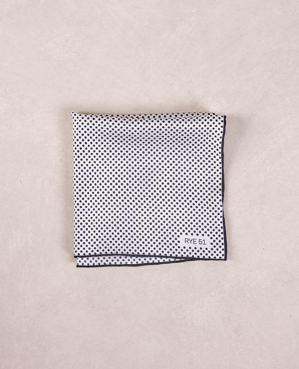 The Silk Pocket Square - 100% Silk Pocket Square - White w/ Black Polka Dot